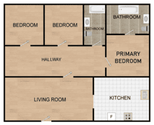 2 Bedroom 2 bathroom Floorplan