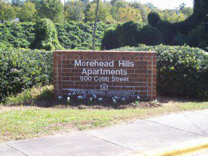 Morehead Hills Apartments Sinage
