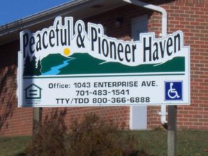 Pioneer Peaceful Haven sign