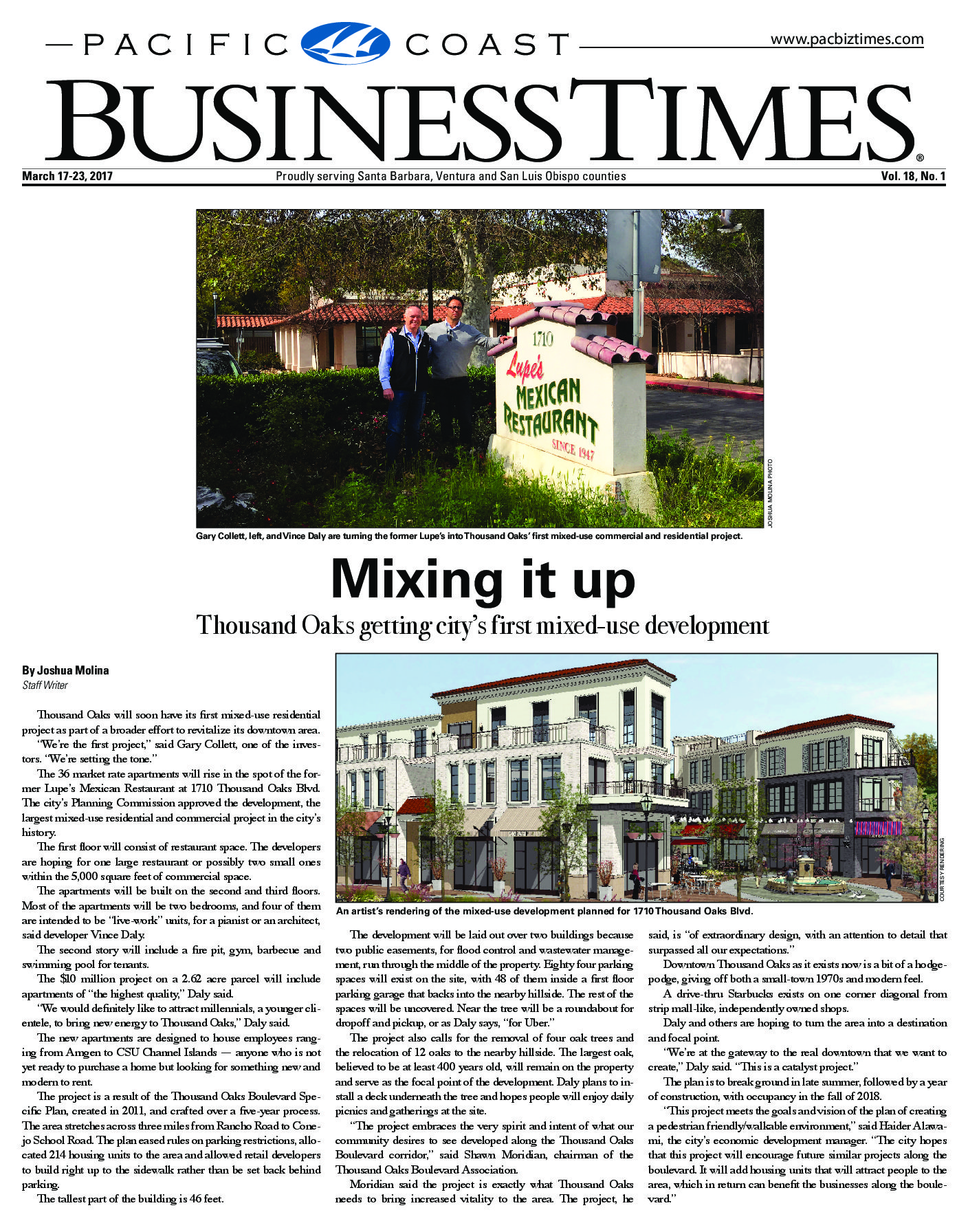 Pacific Coast Business Times: Mixing it up – Thousand Oaks getting city’s first mixed-use development