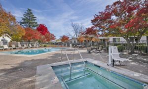 Sacramento Manor Senior Apartments pool and jacuzzi