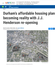 Durham’s affordable housing plan becoming reality with J. J. Henderson re-opening